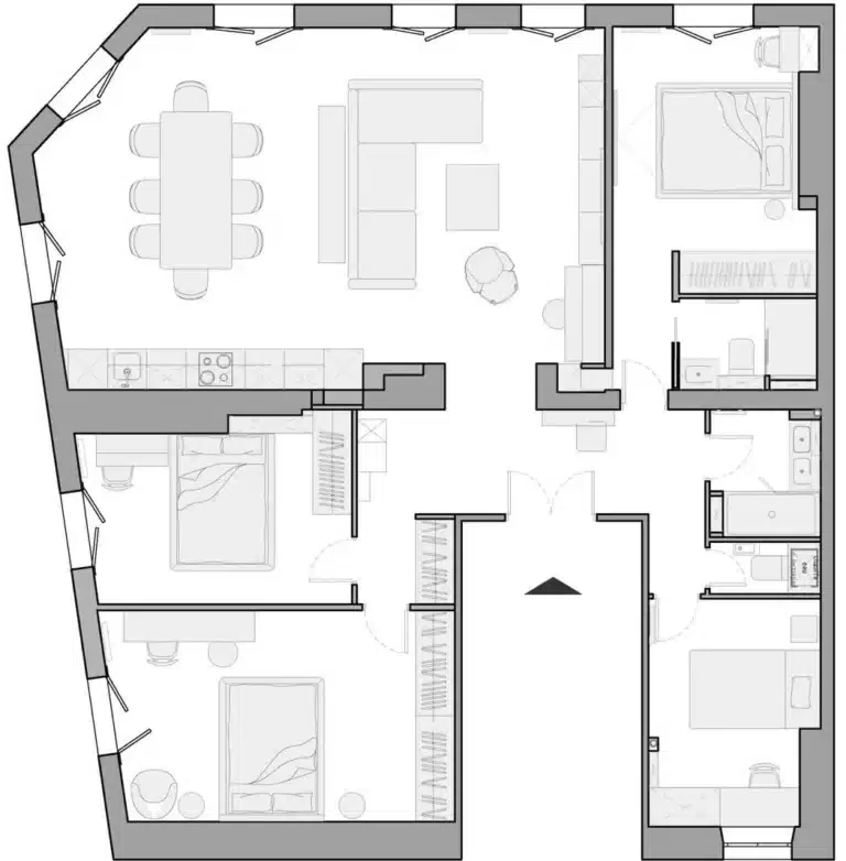 appartement 113m2 avenu victor hugo plan