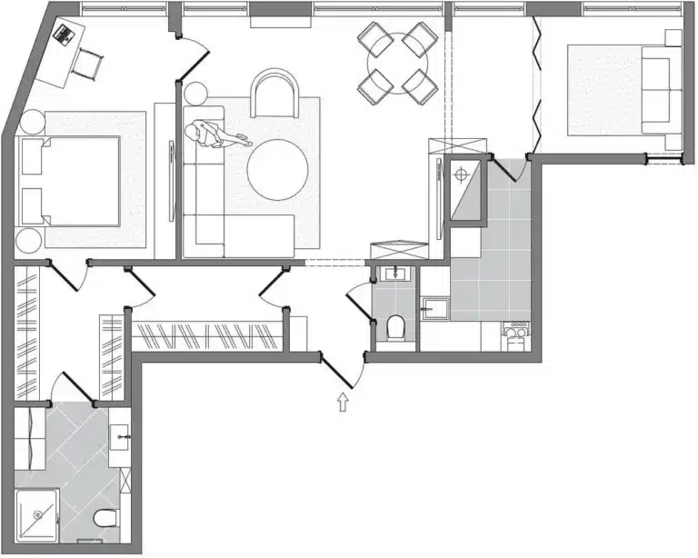 avenue iena appartement 80m2 plan