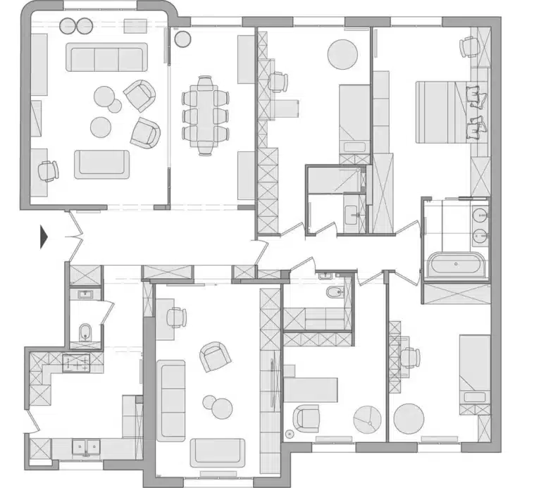 berthier appartement 160m2 plan
