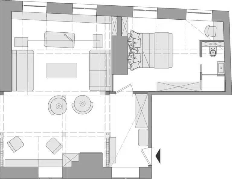 bonaparte appartement mansardé 48m2 plan