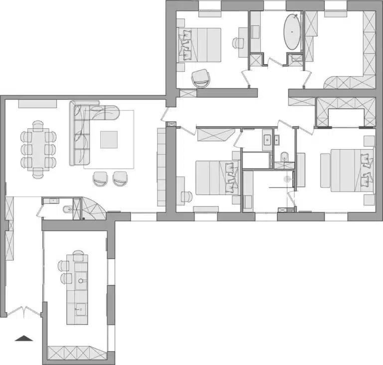 boulevard flandrin 155m2 plan