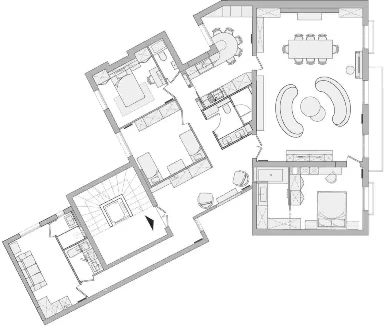 courcelles appartement 156m2 plan
