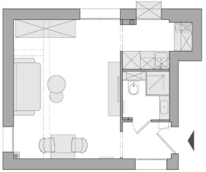 rénovation studio 24m2 avenue italie