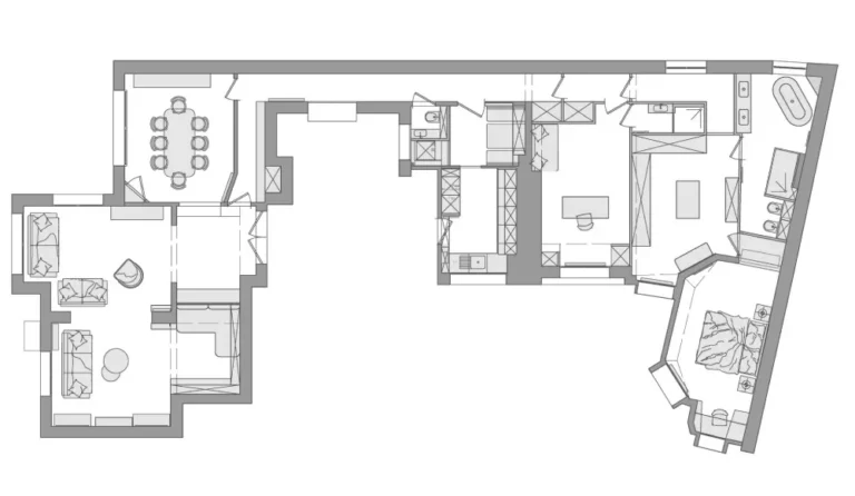 plan architecte appartement 150m2 paris 16